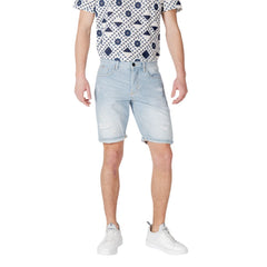 Light Blue Cotton Bermuda Shorts