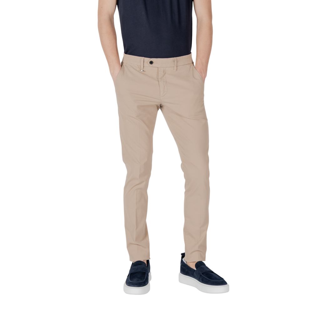 Beige Cotton Skinny Pant