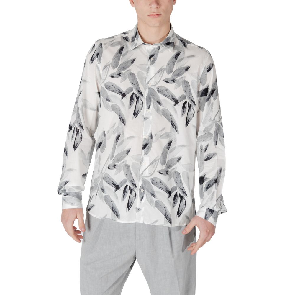 White Viscose Pattern Shirt