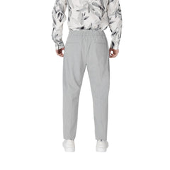 Gray Polyester Casual Pants