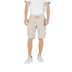 Beige Polyester Bermuda