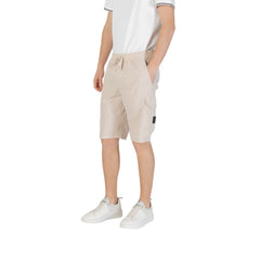 Beige Polyester Bermuda