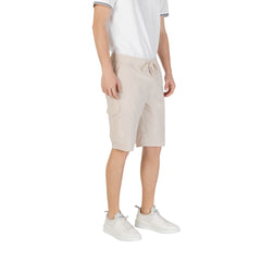 Beige Polyester Bermuda