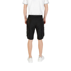 Black Polyester Bermuda Shorts