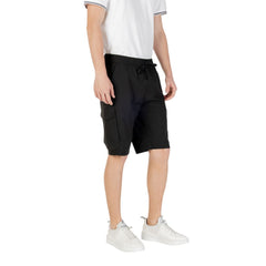 Black Polyester Bermuda Shorts