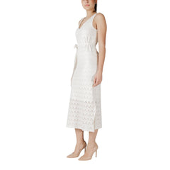 Beige Recycled Polyester Midi