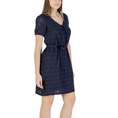 Blue Recycled Polyester Short Dress