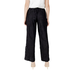 Black Cotton Casual Pants