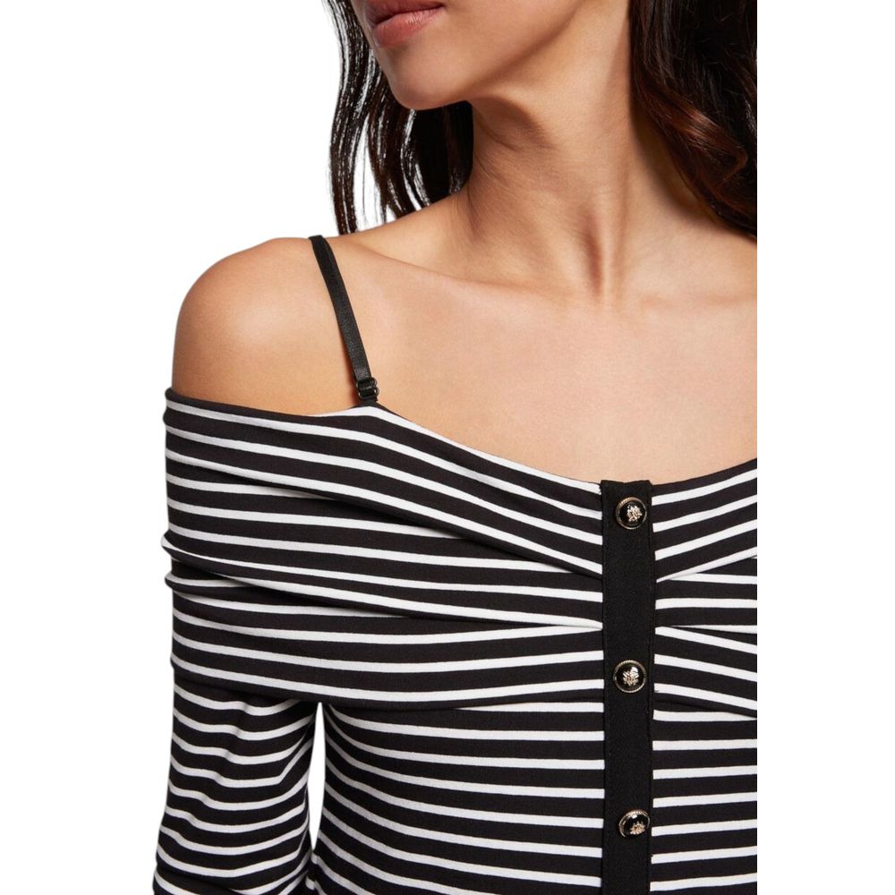 Black And White Viscose Long Sleeve