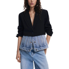 Black Cotton Blazer