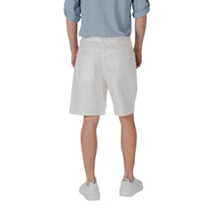 White Cotton Bermuda Shorts