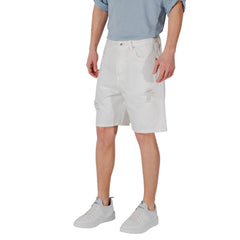 White Cotton Bermuda Shorts