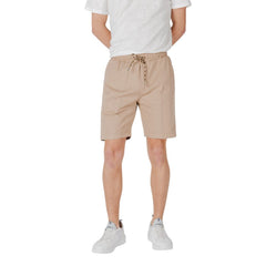 Beige Cotton Bermuda Shorts