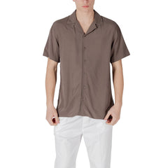 Brown Viscose Shortsleeve Shirt