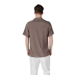 Brown Viscose Shortsleeve Shirt
