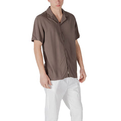 Brown Viscose Shortsleeve Shirt