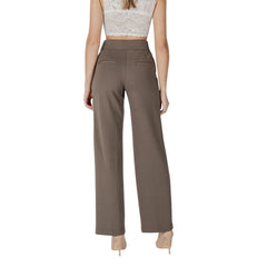 Brown Viscose Casual Pants