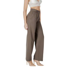 Brown Viscose Casual Pants