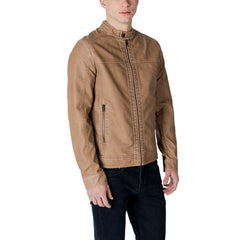 Beige Polyester Jackets & Coat