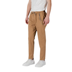 Brown Cotton Casual Pants