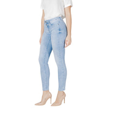 Light Blue Cotton Skinny Jeans
