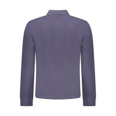 Blue Cotton Men Polo Shirt