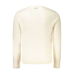 White Wool Men Sweater