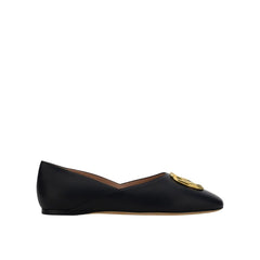 Black Calfskin Ballet Flats
