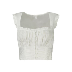 Bianco Cotton Women Shirt with Wide Straps