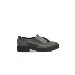 Gray Cowhide Women Loafer