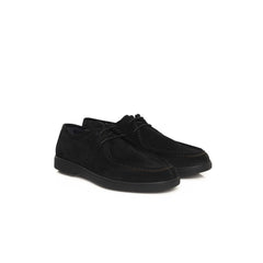 Black Cowhide Men Derby Shoe