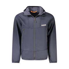 Blue Polyester Men Jacket