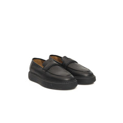 Black Leather Men Loafer