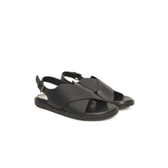 Black Leather Men Sandal