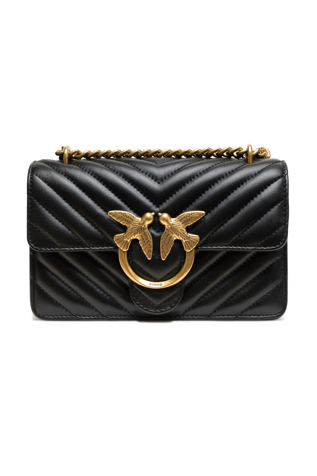 Black Leather Love One Mini Shoulder Bag