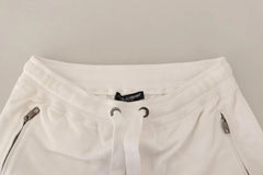 White Cotton Logo Patch Sweatpants Jogging Pants