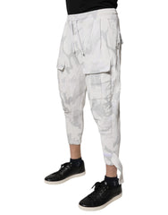 White Camouflage Cargo Jogger Sweatpants Pants