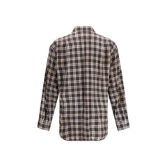 Brown Cotton Pattern Shirt