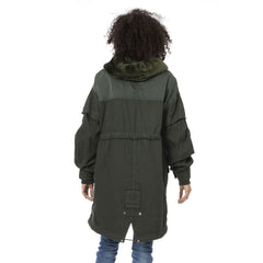 Green Cotton Women Parka