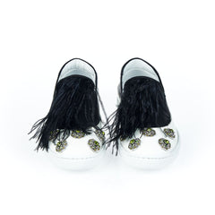 Black And White Bovine Leather Shoe