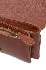 Brown Leather Love Boucle Riga Shoulder Bag