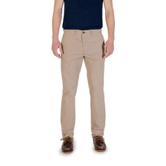 Beige Cotton Skinny Pant