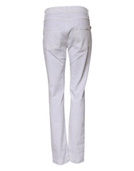 White Floral Sequined Embroidered GIRLY Denim Jeans