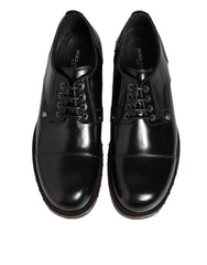 Black Leather Studded Men Formal Derby Shoes