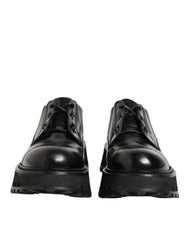 Black Leather Lace Up Derby Men Dress Shoes