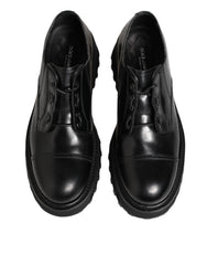 Black Leather Lace Up Derby Men Dress Shoes