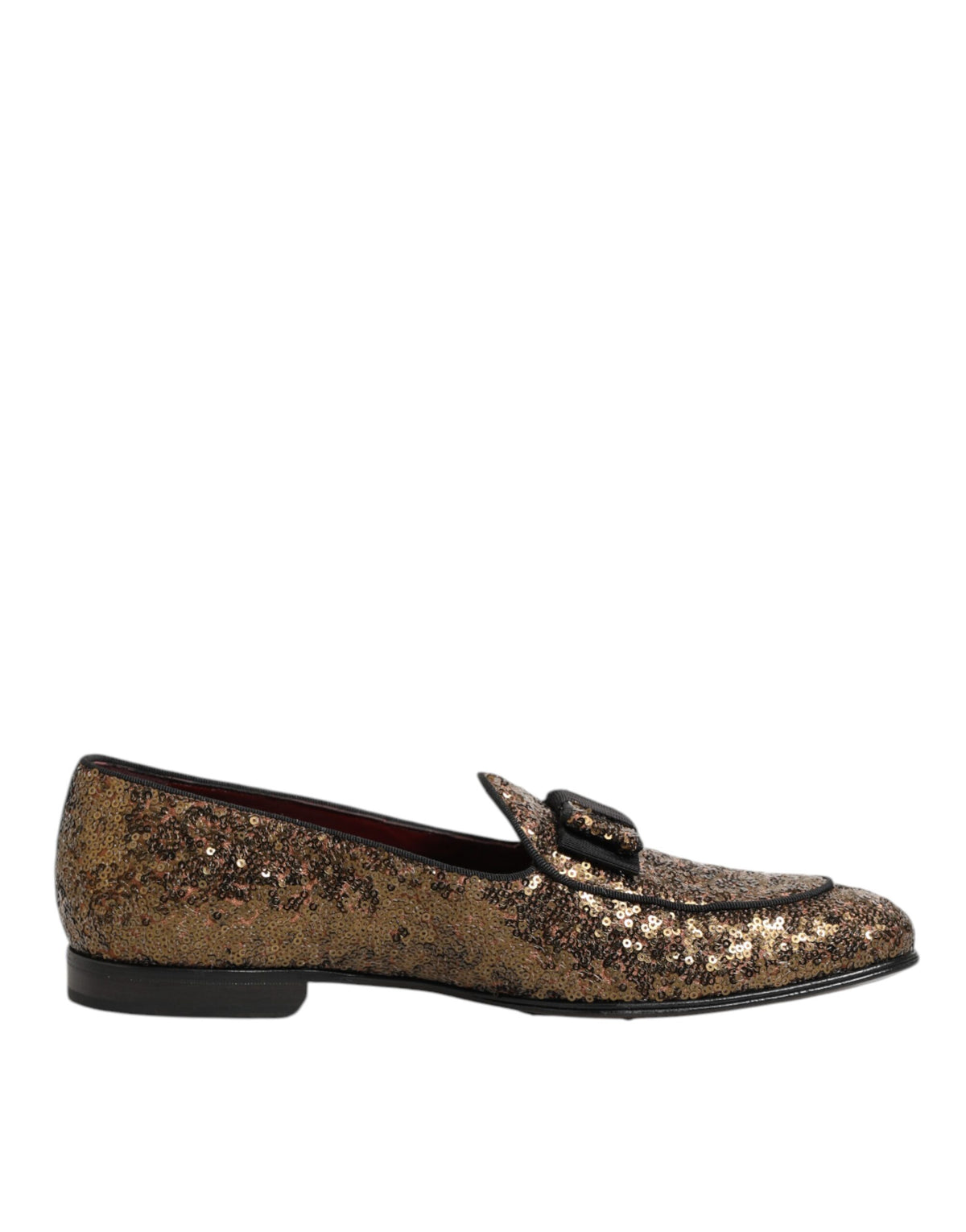 Gold Sequined Slip On Loafers Men Dress Shoes