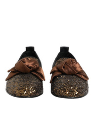 Gold Sequined Slip On Loafers Men Dress Shoes