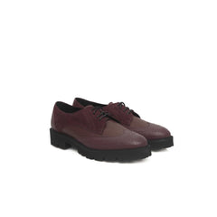 Burgundy Cowhide Women Loafer