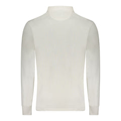 قميص بولو أبيض من القطن للرجال